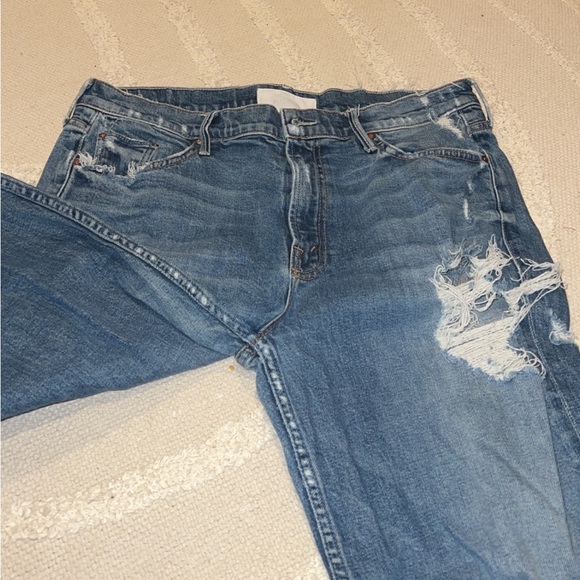 Mother Superior The Sinner Distressed Straight Crop Ankle Leg Jeans - Picture 3 of 16